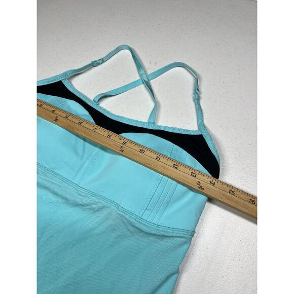 Lululemon Women’s Turquoise Built In Bra Side Scrunch Work out Top Y2K 8 - Picture 4 of 9